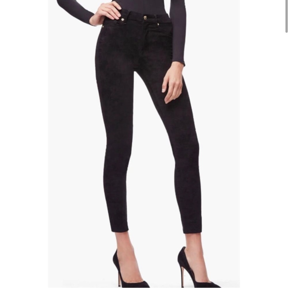 Good American Good Legs Pants Womens 15 Black Faux Suede Skinny